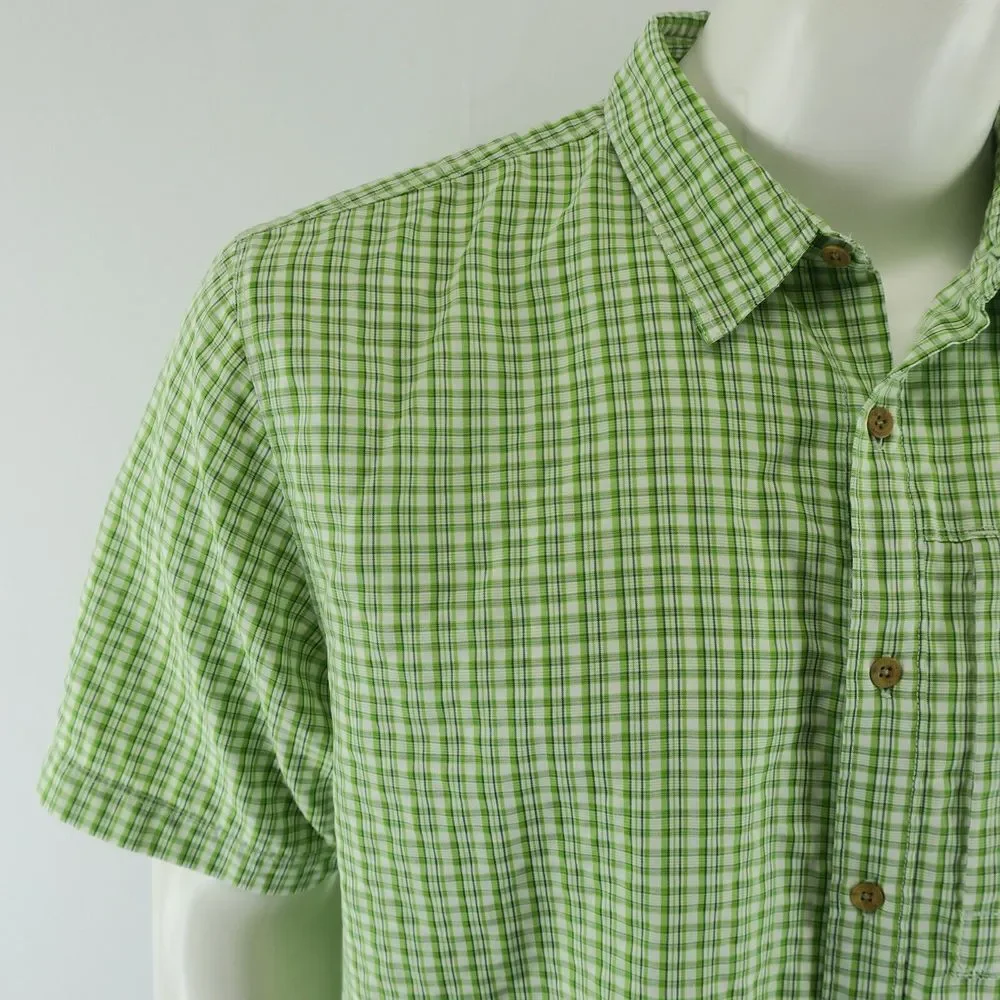 The North Face Short Sleeve Button Up Shirt Mens‎ L Green